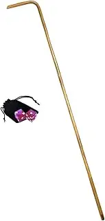 Cyber-Deals Rattan Craps Dealer Dice Stick 36" Inch + Selected Nevada Casino Authentic Dice Pair + Dice Pouch Bundle (Lake Tahoe Harrah's) Purple Polished