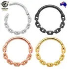 2Pcs Surgical Steel Chain Hinged Segment Septum Nose Tragus Ring Sleeper Earring