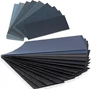 mosiller Sandpaper Set - 36 Sheets Sand Paper for Wood Glass Metal Finishing and Car Polish, Wet Dry Sanding Paper, Assorted Grit 120/220/320/400/600/800/1000/1200/1500/2000/2500/3000, 9 x 3.6 Inch