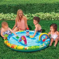 在飛比找蝦皮購物優惠-充氣圓形噴水水池充氣噴水兒童遊泳水池充氣拱門樂園水上玩具