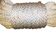 3/4" x 50' 12-Strand Braided Polyester Rope, Wire Pulling Line, Bull Rope