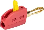 Perfeclan 4mm Banana Plug Mini Stackable Banana Plug Practical 250V/32A for Speaker Wire Wall Plates and Receive Part, Red