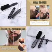 US 1-2 Pc Beard Pencil Filler Men Bristle Beard Brush Water Proof Micro-Fork Kit