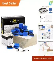 Pack of 26 Mini Double-Sided Whiteboards with 32 Pens and Erasers - 9x12 Inches
