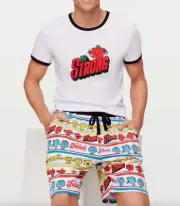 NEW PETER ALEXANDER MR MEN MR STRONG TOP + SWEAT SHORTS PJ SET MENS L RRP$139.90