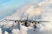 AC-130U GUNSHIP AND FLARES 12x18 GLOSSY PHOTO PRINT
