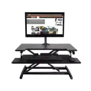 Victor Technology Standing Desk With Keyboard Tray Adjustable 32.5" H Black