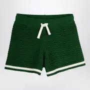 [Mini Rodini] Green cotton knit shorts 128/134 CM Green