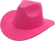 [STKARCV] Western Cowboy Hat Stage Outdoor Sunshade and Sunscreen Ethnic Style Retro(Rose Red)