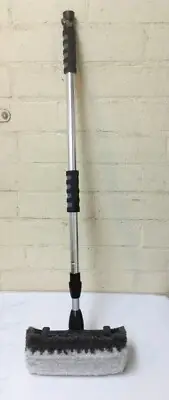 Carrand TWO Bristle 10" Quad Head Car Wash Brush and ONE Expandable Handle Pole
