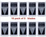 50PC FEATHER MADE IN JAPAN Platinum Double Edge Safety Razor Shaving Blades DE R