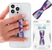 LOVEHANDLE Phone Grip for Most Smartphones and Mini Tablets, Midnight Dream Design Elastic Strap with Purple Base, lh-01-midnightdream