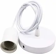 Vintage Retro E27 Hanging lamp Holder with 1m Cable Ceiling Frame Frame Socket lamp Foot for Hanging lamp Pendant Lights (White)