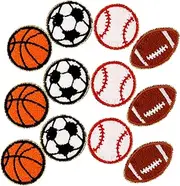 jojofuny 12Pcs Sports Ball Iron Patches Wear Resistant Embroidered Appliques for Clothes Hats DIY Repair Delicate Patches for Personalizing Bags Jackets