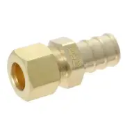 100 PIECES 1/2" PEX X 3/8" OD COMP. STRAIGHT ADAPTER FITTINGS LEADFREE BRASS NSF