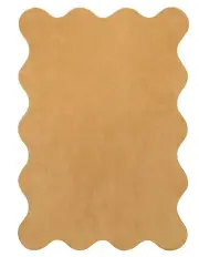 [Miss Amara] Darla Scallop Washable Rug in Dark Beige