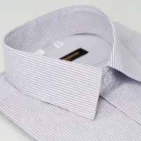 在飛比找momo購物網優惠-【金安德森】紫白條紋吸排窄版短袖襯衫