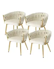 [Artiss] Linen French Provincial Dining Chairs Set of 4 in Cream