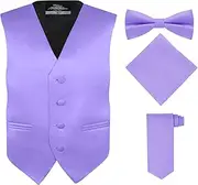 [S.H. Churchill & Co.] Boy's 4 Piece Vest Set, with Bow Tie, Neck Tie & Pocket Hankie