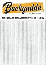 Tiki Torch Wick Replacements, 12 Pack, Long Life Fiberglass Torch Wicks, for Tiki Torch Canisters, Table Top Lanterns, and Citronella Burning Torches | Super Absorbent Fiberglass Wicks