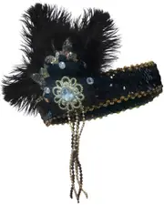 20s Flapper Headpiece Black and Gold