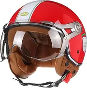 3/4 Open Face Motorcycle Helmet with HD Sun Visor,DOT/ECE Approved Scooter Moped Cruiser Motorcycle Half Helmet for Men and Women