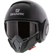 Street Drak Blank KMA Matt Black Jet Helmet