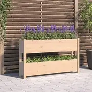 Raised Garden Bed, Elevated Planter Box Plant Container 112x25x66 cm Solid Wood Pine