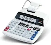 [GENIE] D69 Plus Printing Desktop Calculator (Power Supply; 12 Digit Calculator; Red and Black Print (Rollerball)), 11891, White