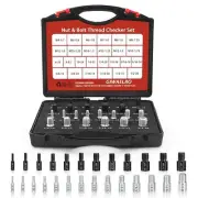 Nut and Bolt Thread Checker - 26 26 Gauges - 12 Metric & 14 Inch, Black