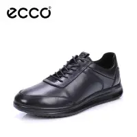 在飛比找Yahoo!奇摩拍賣優惠-Ecco愛步男鞋黑色低幫圓頭系帶皮鞋透氣真皮商務休閑鞋雅仕2
