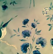DESIGNERS GUILD Jacaranda Silk Birds Floral Remnant New
