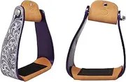 Horse Western 5" Slanted Offset Angled Engraved Aluminum Show Stirrups 51227