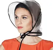 [DIVINA VITAE] Pack of 6 Rain Cover Transparent Head Rain Hat with Sun Protection Plastic Rain Hat Women Waterproof Unisex Men Women Raincoat Rain Cover Overhead Rain Hat