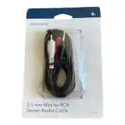 NWT Insignia NS-HZ503 6-foot 3.5mm Mini-to-RCA Stereo Audio Cable Black