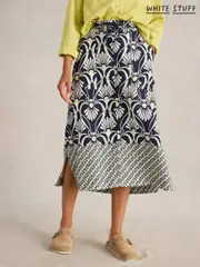 White Stuff Blue Elle Linen Blend Skirt (F03328) | $150