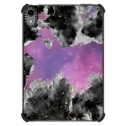 iPad mini (6th gen) iPad Impact Case Black white gold pink purple watercolor nebula painting