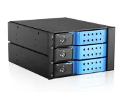 iStarUSA BPN-DE230SS-BL 2x5.25" to 3x3.5" HDD SAS/SATA Trayles Hot-Swap Rack