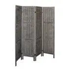 Levede 4/6 Panels Room Divider Screen Privacy Rattan Timber Fold Woven Grey