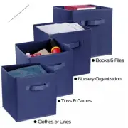 4pcs Foldable Storage Cube Basket Bins Organizer Closet Container Fabric Drawers