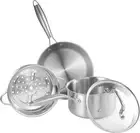 Leetaltree 3-Ply Stainless Steel Cookware Set - 2.5 Quart Saucepan with Steamer