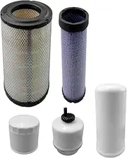 Maintenance Filter Kit Fit for New Holland LS180 Skid Steer, Hydraulic Inner Outer Air Engine Oil Fuel Spin on Replace 9842392 86555827 86555826 87800068 87801434