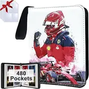 480 Pockets Race Card Binder for F1 Trading Cards,Portable Waterproof Storage Bag with Removable Sleeves for Sports F1 Cards Collectors