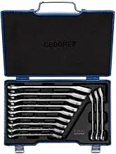 Gedore 2297418 Reversible Combination Ratchet Spanner 12-Pieces Set, 8-19 mm Size