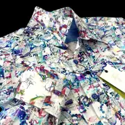 Robert Graham Geometric Vibrant Paisley Tropical Floral Masterpiec Shirt $228 LG