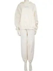 White Diamanté Hoodie & Joggers Set