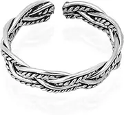 [AeraVida] Oxidized Celtic Weave Design Sterling Silver Toe Ring or Pinky Ring