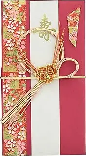 Iyo Yui Center V094-15 Gold Seal Wedding Celebration Bag, Red, 7.3 x 3.9 inches (18.5 x 10 cm)