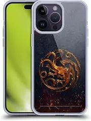 Head Case Designs Officially Licensed House of The Dragon: Television Series Targaryen Emblem Graphics Soft Gel Case Compatible with Apple iPhone 14 Pro Max
