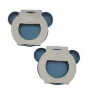 Bear Face Silicone Plate w/ compartments, Dishwasher and Microwave safe, 2 count